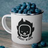 Motorcycle Ghost Skull Enamel Camping Mug 12oz
